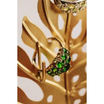 925 Sterling Silver Gold Plated Chrysolites Ring Size 11.5