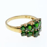 925 Sterling Silver Gold Plated Chrysolites Ring Size 11.5
