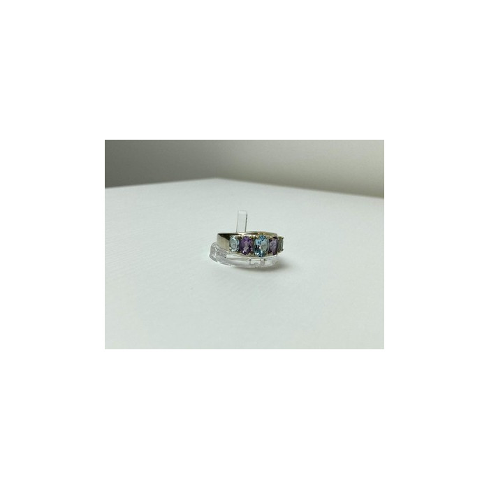 925 Sterling Silver Blue Spinel & Tanzanite Ring Size 11.25