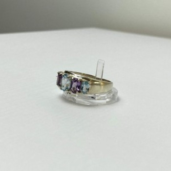 925 Sterling Silver Blue Spinel & Tanzanite Ring Size 11.25