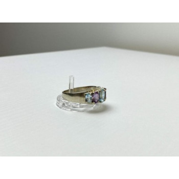 925 Sterling Silver Blue Spinel & Tanzanite Ring Size 11.25
