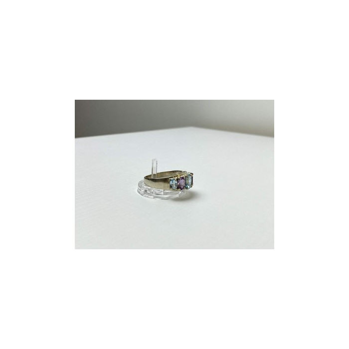 925 Sterling Silver Blue Spinel & Tanzanite Ring Size 11.25
