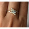 925 Sterling Silver Blue Spinel & CZ Ring Size 9