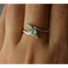 925 Sterling Silver Blue Spinel & CZ Ring Size 9