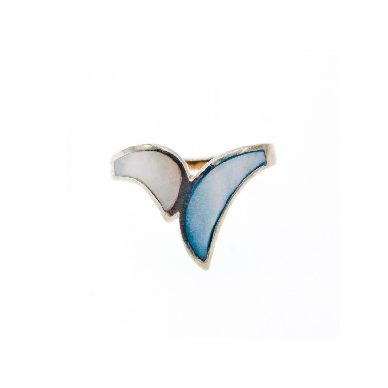 925 Sterling Silver Mother Of Pearl Ring Size 6