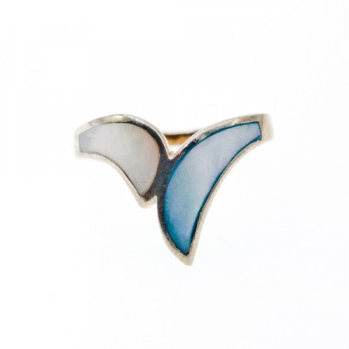 925 Sterling Silver Mother Of Pearl Ring Size 6
