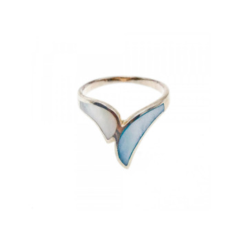 925 Sterling Silver Mother Of Pearl Ring Size 6