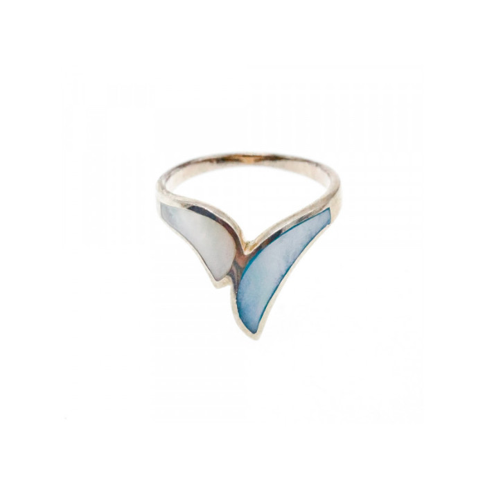 925 Sterling Silver Mother Of Pearl Ring Size 6