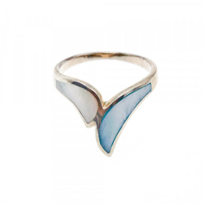 925 Sterling Silver Mother Of Pearl Ring Size 6