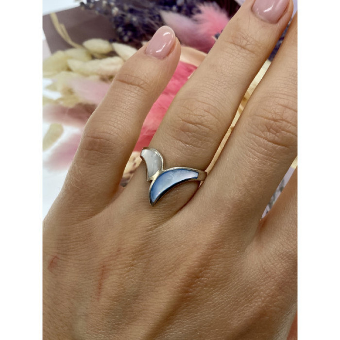 925 Sterling Silver Mother Of Pearl Ring Size 6
