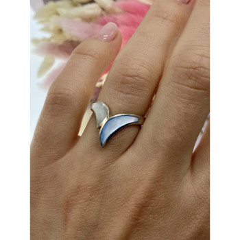 925 Sterling Silver Mother Of Pearl Ring Size 6