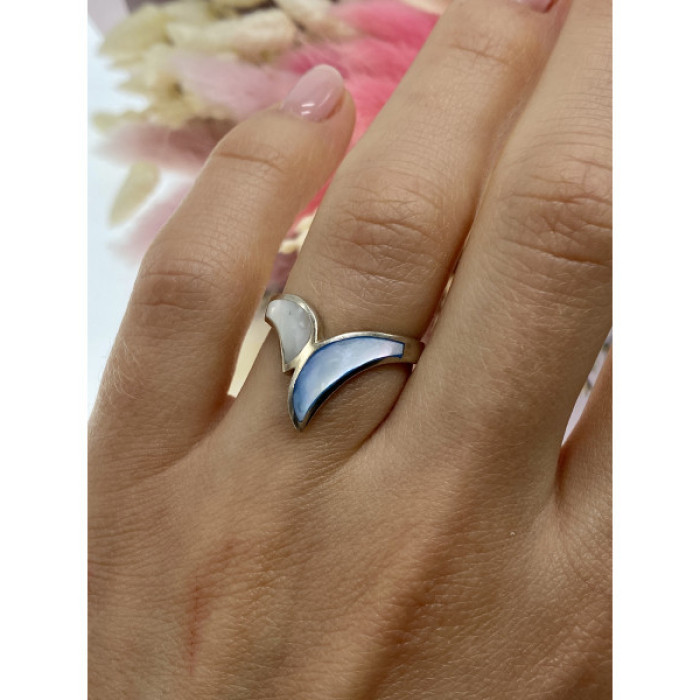 925 Sterling Silver Mother Of Pearl Ring Size 6