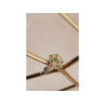 925 Sterling Silver Gold Plated Emerald & Goshenite Ring Size 6.5
