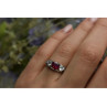 925 Sterling Silver Pink & White Topaz Ring Size 6.5
