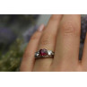 925 Sterling Silver Pink & White Topaz Ring Size 6.5