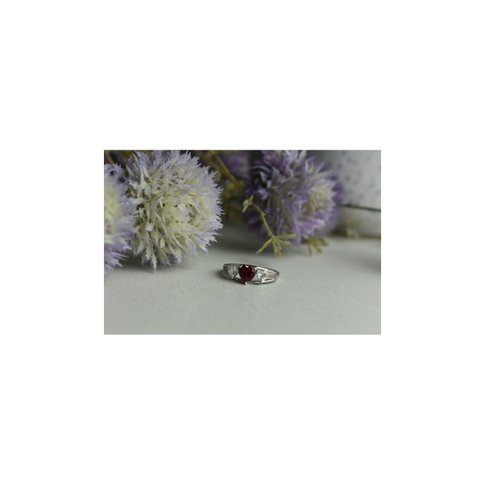 925 Sterling Silver Pink & White Topaz Ring Size 6.5