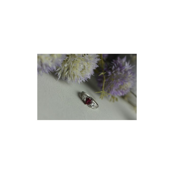 925 Sterling Silver Pink & White Topaz Ring Size 6.5