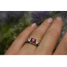 925 Sterling Silver Pink & White Topaz Ring Size 6.5