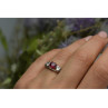 925 Sterling Silver Pink & White Topaz Ring Size 6.5