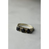 925 Sterling Silver Sapphires & CZ Ring Size 6.5