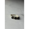 925 Sterling Silver Sapphires & CZ Ring Size 6.5