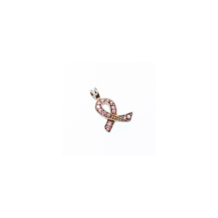 925 Sterling Silver Pink CZ Pendant