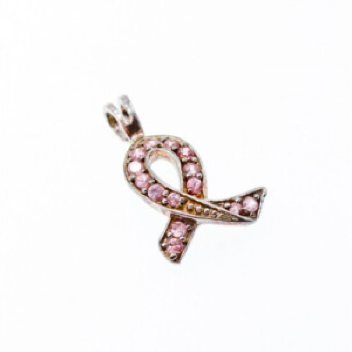 925 Sterling Silver Pink CZ Pendant
