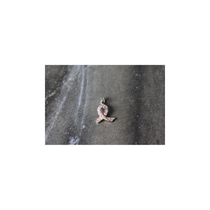 925 Sterling Silver Pink CZ Pendant