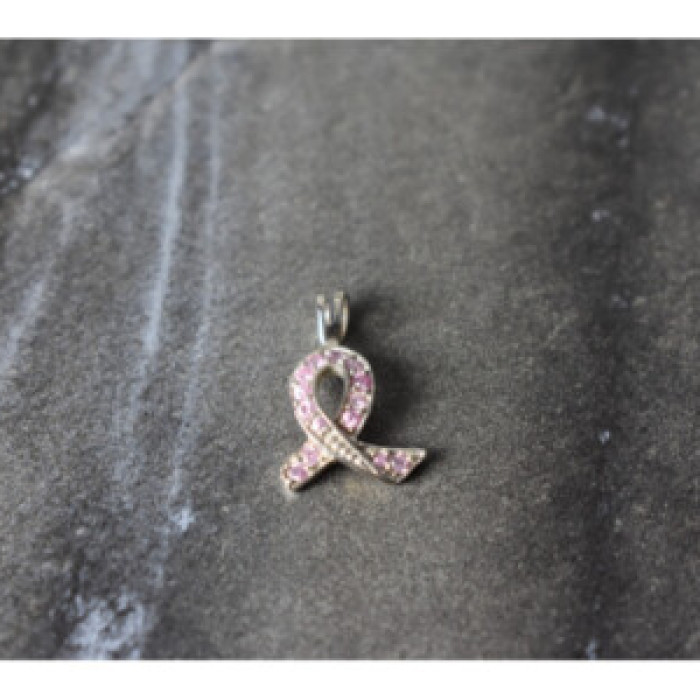 925 Sterling Silver Pink CZ Pendant