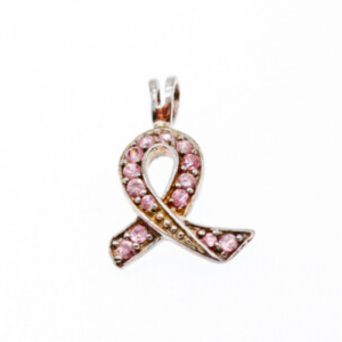 925 Sterling Silver Pink CZ Pendant