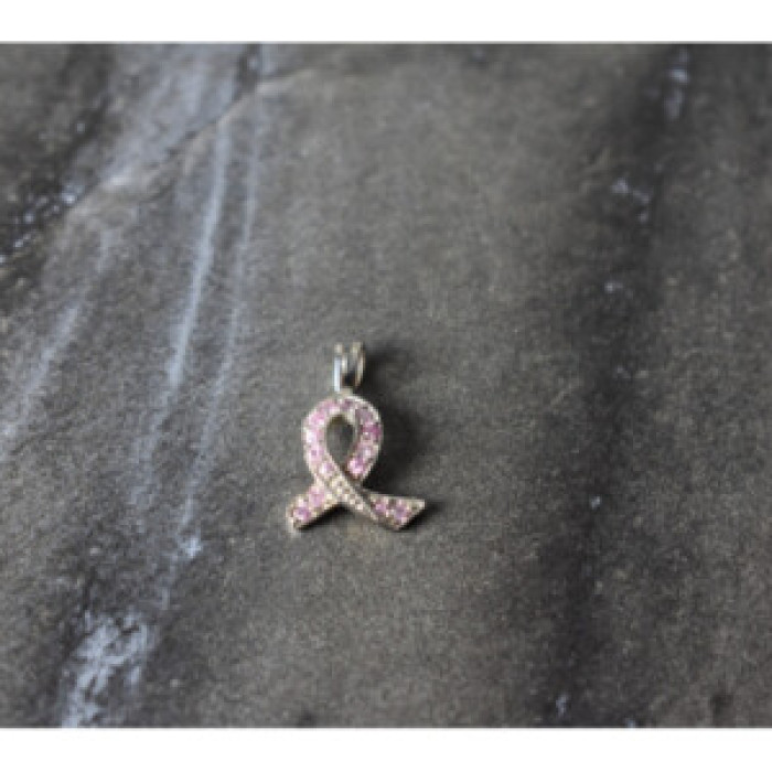 925 Sterling Silver Pink CZ Pendant