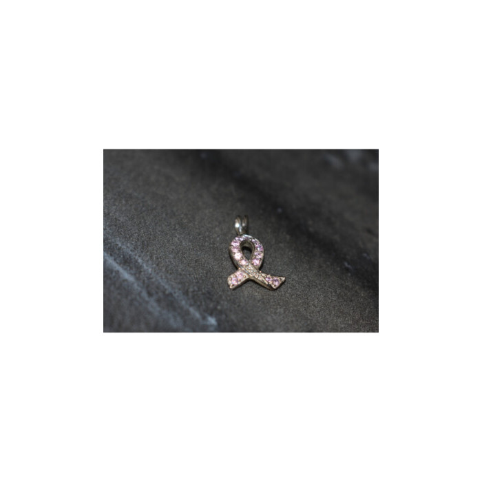 925 Sterling Silver Pink CZ Pendant