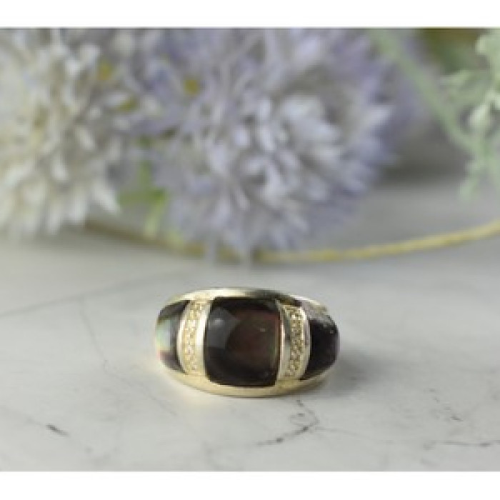 925 Sterling Silver Mother OF Pearl Ring Size 8