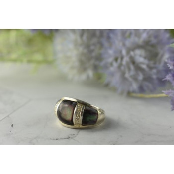 925 STERLING SILVER MOTHER OF PEARL RING SIZE 8