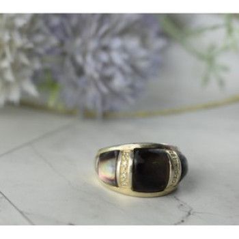 925 Sterling Silver Mother OF Pearl Ring Size 8