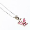 925 Sterling Silver Pink CZ 