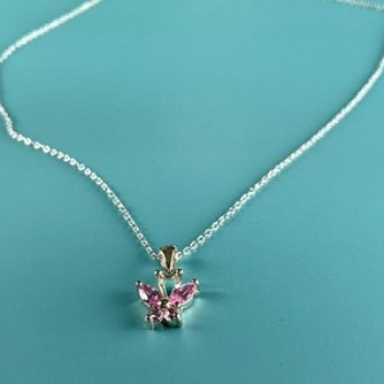 925 Sterling Silver Pink CZ 
