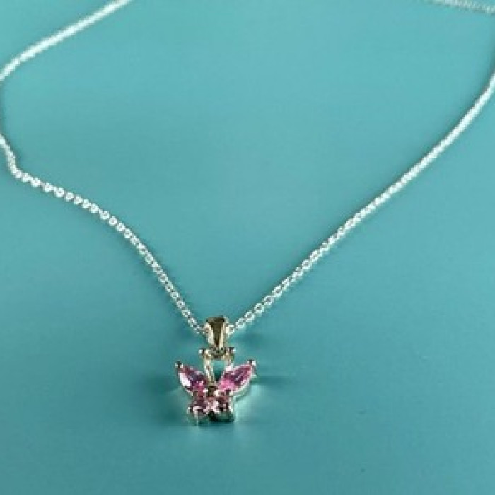 925 Sterling Silver Pink CZ 