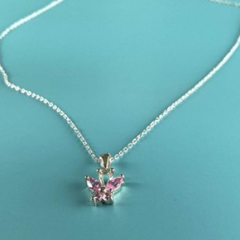 925 Sterling Silver Pink CZ 