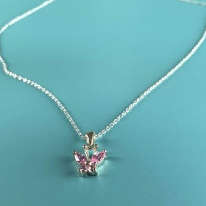 925 Sterling Silver Pink CZ 