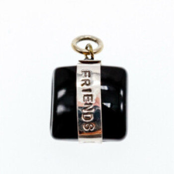 925 Sterling Silver Onyx Friends Pendant
