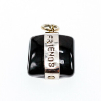 925 Sterling Silver Onyx Friends Pendant