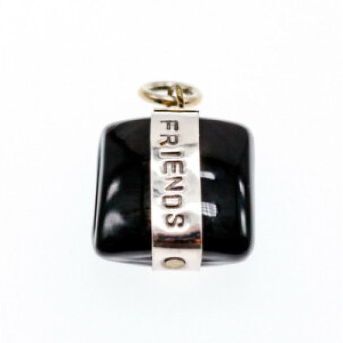 925 Sterling Silver Onyx Friends Pendant