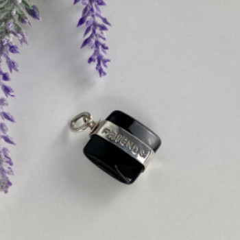 925 Sterling Silver Onyx Friends Pendant