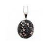 925 Sterling Silver Black & White Spinel Chain with Pendant