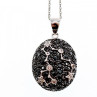 925 Sterling Silver Black & White Spinel Chain With Pendant