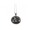 925 Sterling Silver Black & White Spinel Chain with Pendant