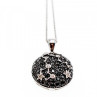 925 Sterling Silver Black & White Spinel Chain With Pendant
