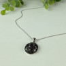 925 Sterling Silver Black & White Spinel Chain With Pendant
