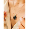 925 Sterling Silver Black & White Spinel Chain With Pendant